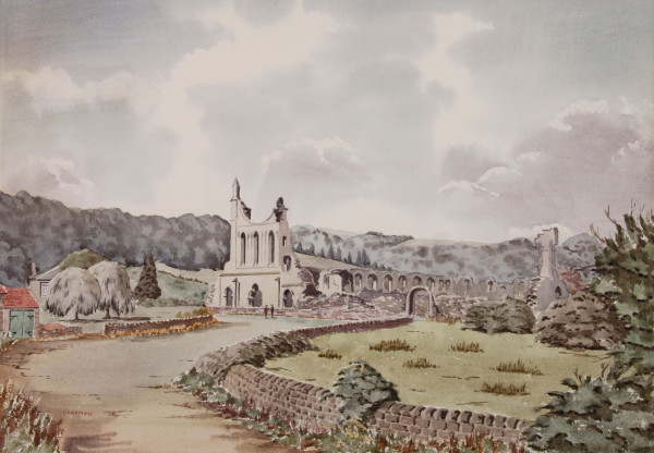 Chapman, Stanley (1913–1989) Aquarell BYLAND ABBEY - 1976