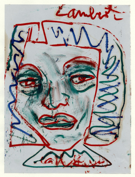 Lambert, Lothar (*1944) Signierte Malerei PORTRÄT 1995