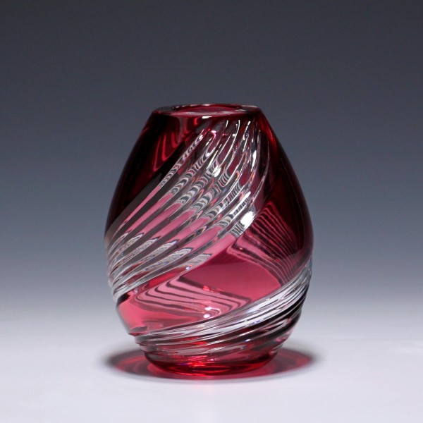 Bleikristall Überfangglas Vase 1980er Jahre
