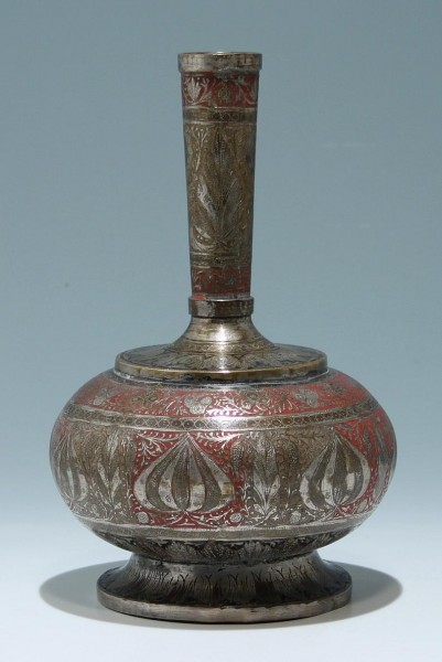 Indian Bidriware Tinned Bell Metal Vase