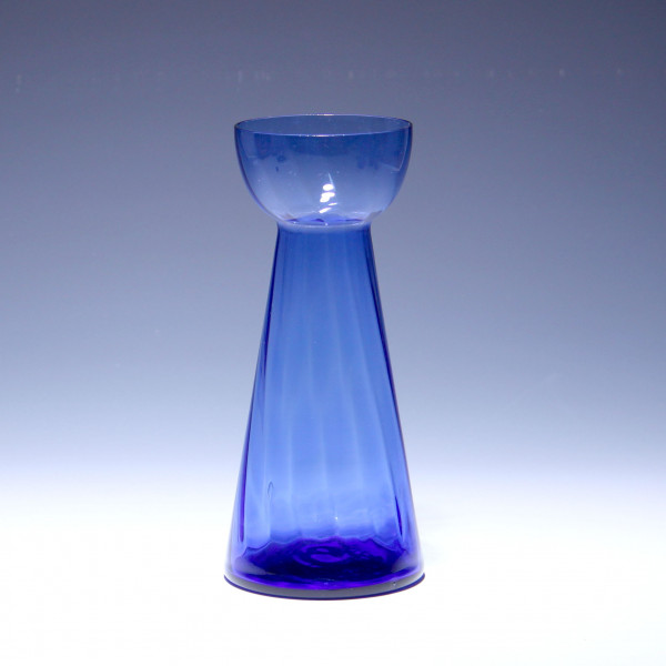 Blaue schrägoptische Hyazinthenvase - 2. Hälfte 20. Jh.