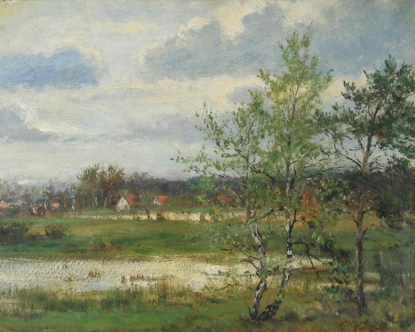 Paul Vorgang (1860-1927) Ölgemälde TEICHLANDSCHAFT