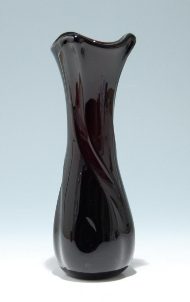 Modelgeblasene moderne violette Glasvase 1990 Jahre - Höhe 29 cm