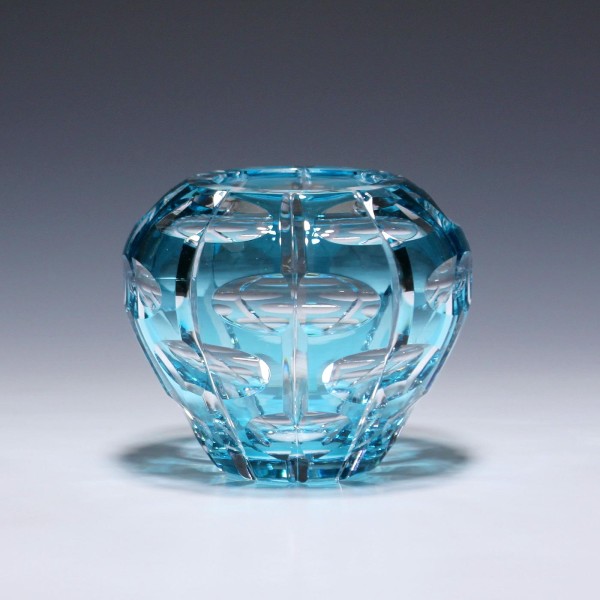 Bleikristall Überfangglas Vase 1960er Jahre - kurzer Spannungsriss-Copy