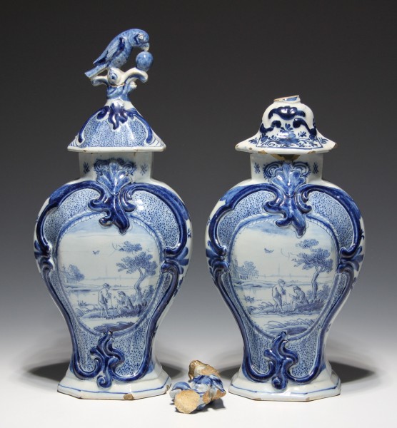 A Pair of Delft Vases - De Porceleyne Schotel 1772-1790