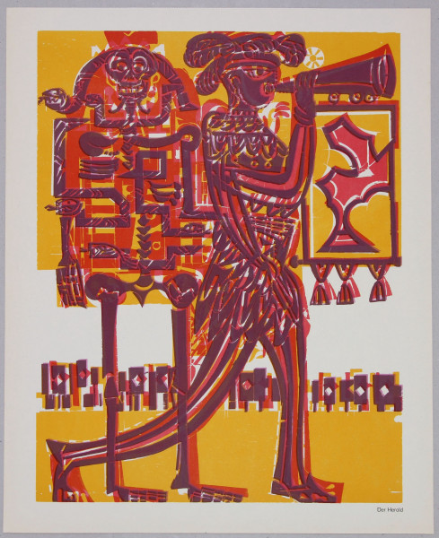 Grieshaber, HAP (1901-1981) Totentanz von Basel 1966 - DER HEROLD