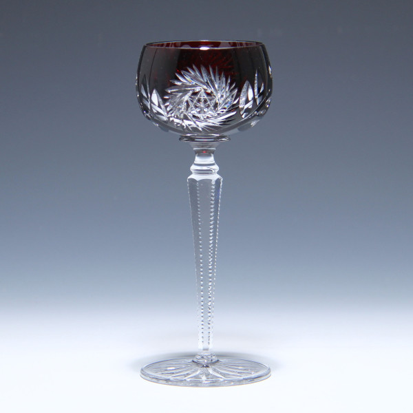 Josephinenhütte Bleikristall Überfangglas Römer 1373 um 1930 - rubin