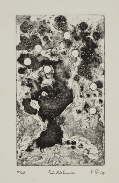 Lennartz-Finger, Edith (1937-2025) signierte Radierung FRÜCHTEBAUM 1979