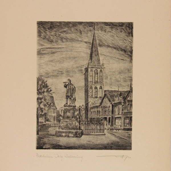 Hoya, Waldemar (1889-1952) Original-Radierung BOCHUM - circa 1930