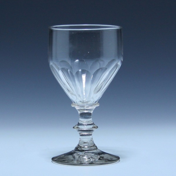 Weinglas mit Schälschliff - 19. Jh. - 12,5 cm