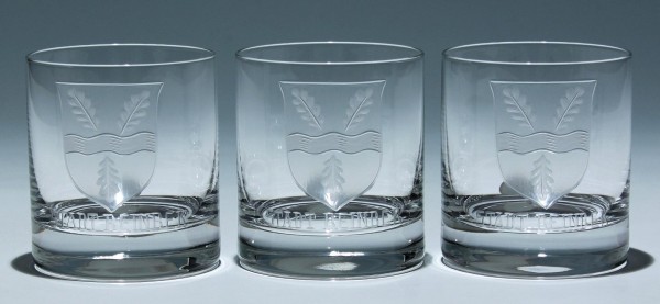 3 Whiskey-Becher STADT REINBEK - Glasstudio Günther