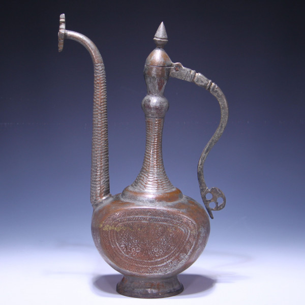 Tinned Copper Aftawa Pitcher Water Jug - Middle East 20th. C. - 41 cm