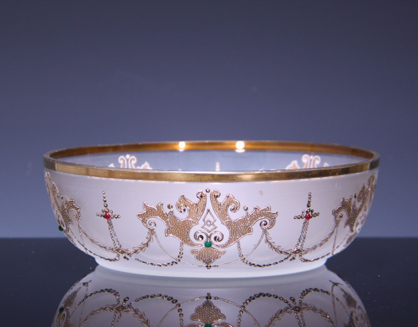 Glasschale mit Reliefgoldbemalung - Böhmen oder Schlesien circa 1870