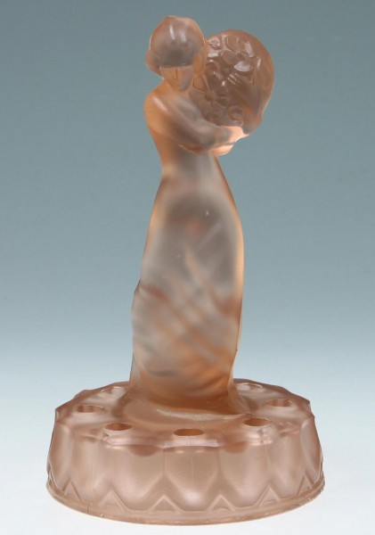 Art Deco Pressglas Tafelaufsatz Figurine / Flowerfrog
