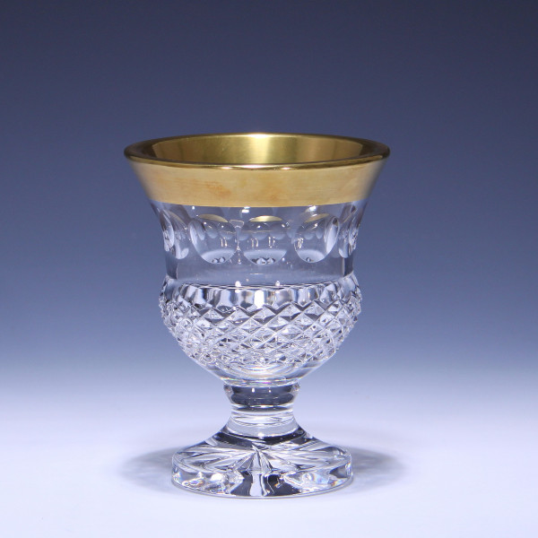 Beyer & Co Bleikristall Fußvase mit Randvergoldung - 1960er Jahre