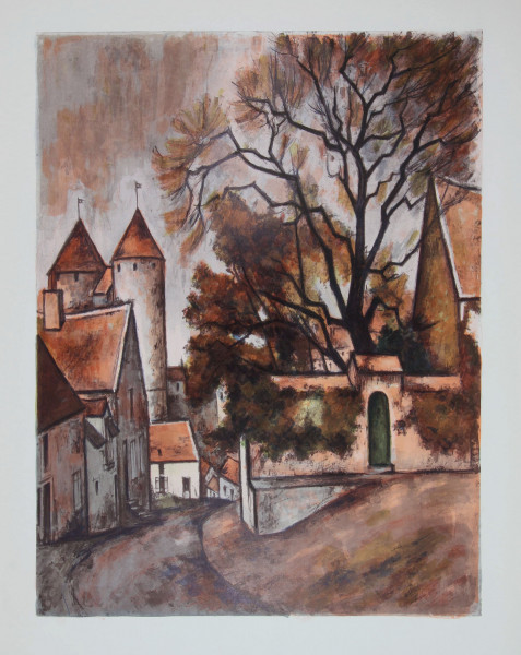 Lemarchand, Pierre (1906-1970) Lithografie Poster Plakat STADTANSICHT