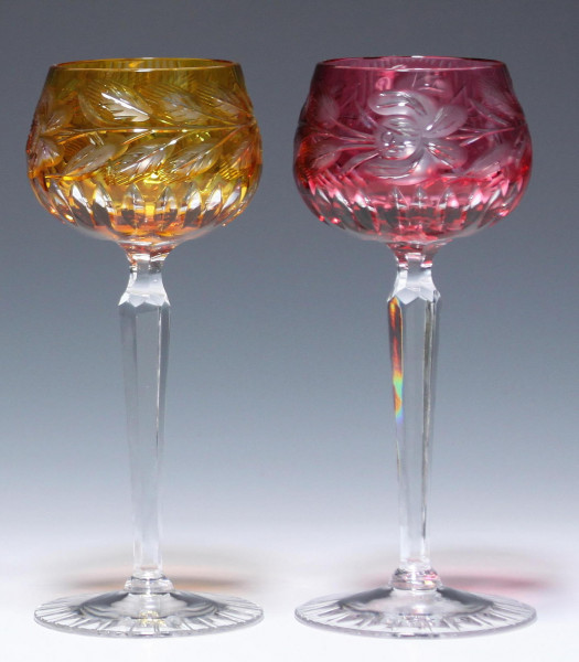 2 Tritschler Winterhalder Bleikristall Überfangrömer - 18,5 cm
