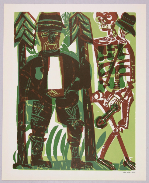 Grieshaber, HAP (1901-1981) Totentanz von Basel 1966 - DER SCHULTHEIß