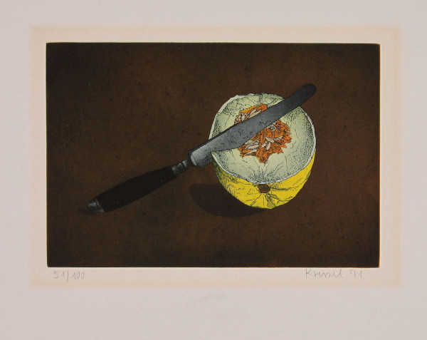 Kressel, Diether (1925-2015) signierte Aquatintaradierung MELONE - 1971