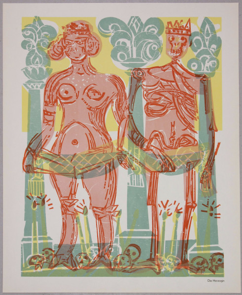 Grieshaber, HAP (1901-1981) Totentanz von Basel 1966 - DIE HERZOGIN