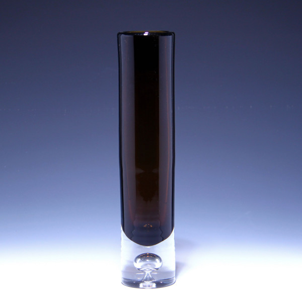 Hohe bernsteinfarbene Kristallvase Schott in Zwiesel 1980er Jahre - 33 cm