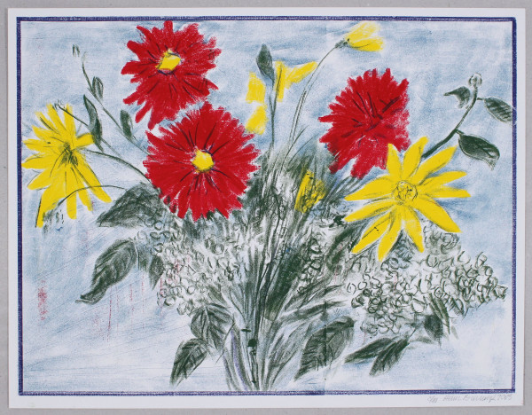 Brennigk, Heinz (1925–2016) signierte Farblithografie BLUMEN - 2003