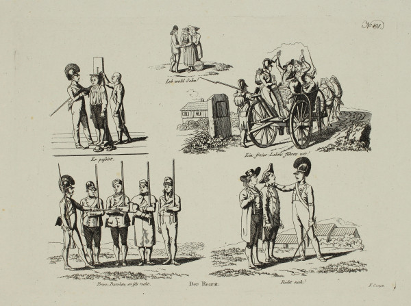 Campe, Friedrich (1777-1846) Kupferstich DER RECRUT um 1810
