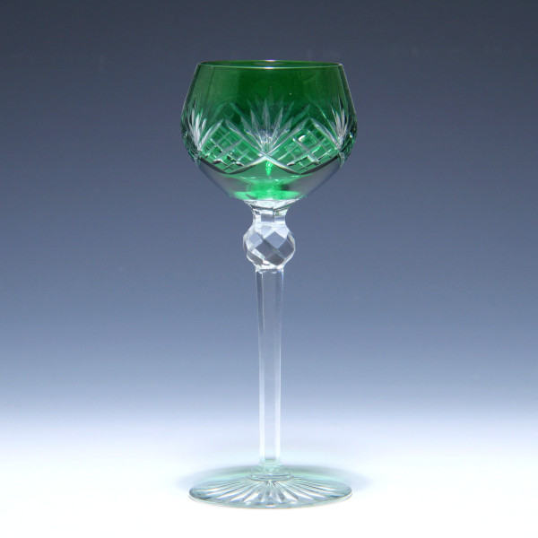 Überfangrömer Weinglas Mitte 20. Jh. - grün - 20,1 cm