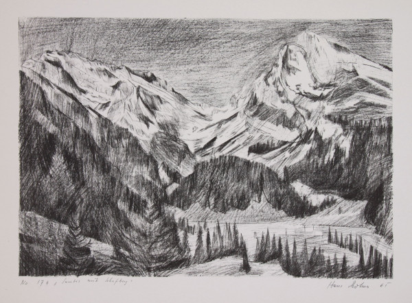Rohner, Hans Friedrich (1898-1972) Lithografie SÄNTIS MIT SCHAFBERG - 1965