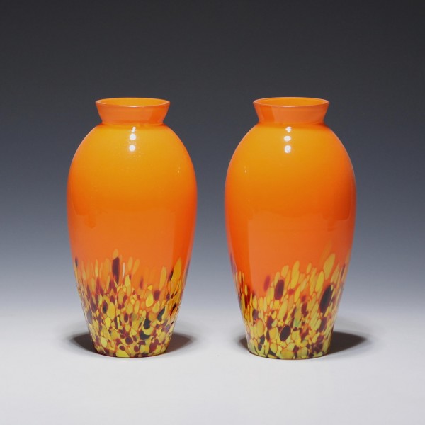 Paar Art Deco Tango Glas Vasen - circa 1925