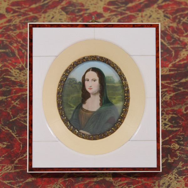 Miniaturmalerei Bildnisminiatur Porträt MONA LISA - 20. Jh.