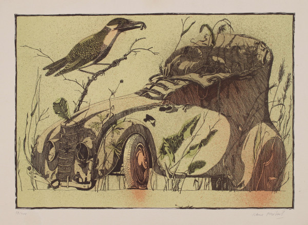 Ensikat, Klaus (1937*) signierte Farbradierung