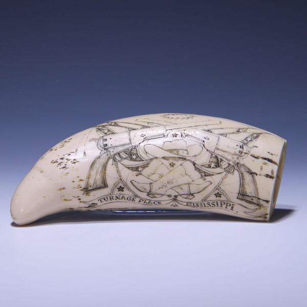 TURNAGE PLACE MISSISSIPPI - Scrimshaw Resin Copy 20th C
