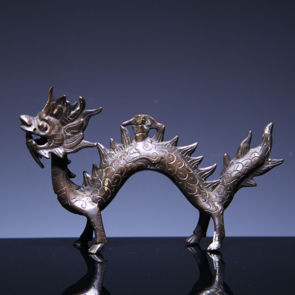 Chinese Lost Wax Bronze Feng Shui Dragon - Loose Head
