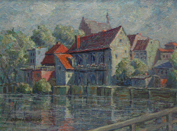 Ormanowski - Ölgemälde STADTANSICHT - 2. Hälfte 20. Jh.
