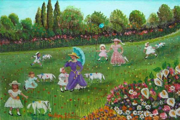 Estrada, Mari Pepa (1905-1997) Ölgemälde SOMMERTAG - signiert 1972