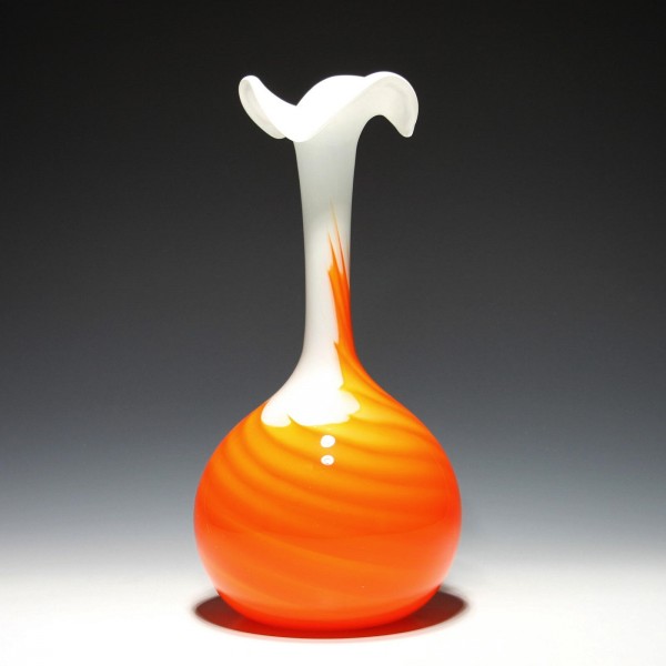 Hohe Opaline Glas Vase Murano 1970er Jahre 35 cm-Copy