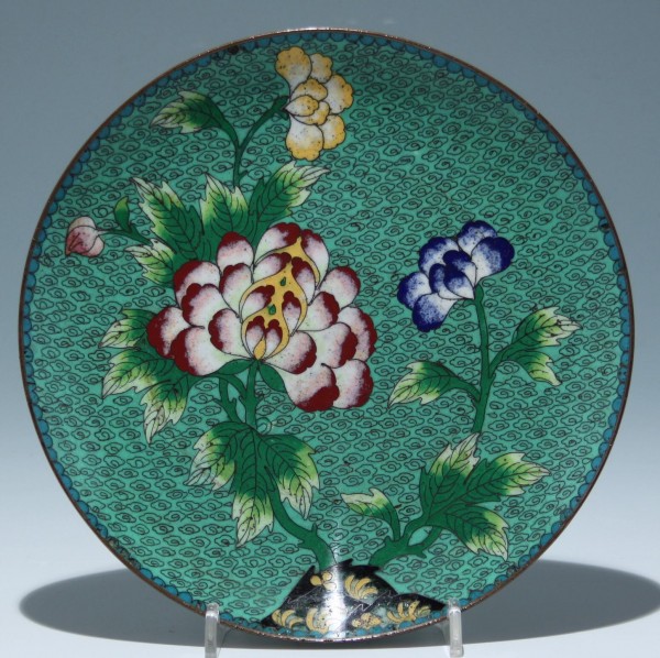 Cloisonné Plate - China early 20th. C. - Ø 20,2 cm - DAMAGED