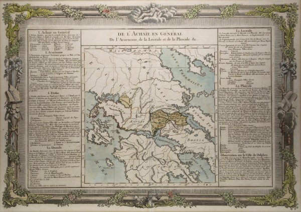 Kupferstichkarte DE L`ACHAIE EN GÈNÈRAL de l'Acarnanie, de la Locride et de la Phocide 1762