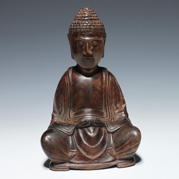 Geschnitzter Buddha AMIDA aus Hartholz - Japan 20. Jh.