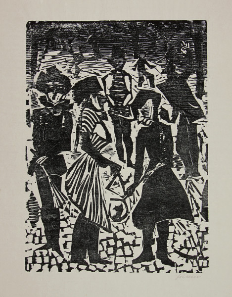 Willem Grimm (1904-1986) Holzschnitt FASTNACHT
