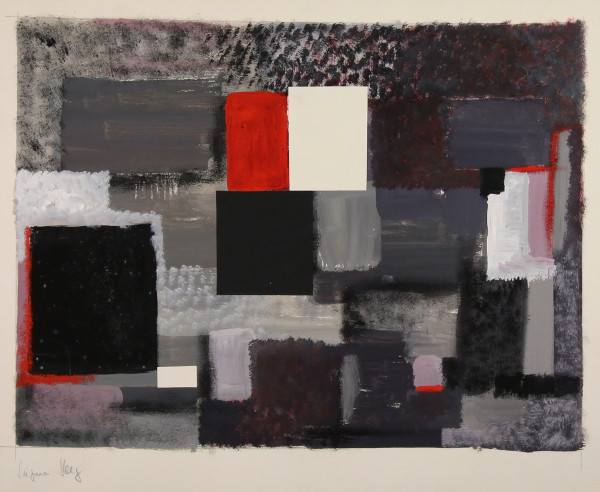 Steeg, Siegrun (1941-1973) signierte Gouache ABSTRAKT # 1 1960er Jahre