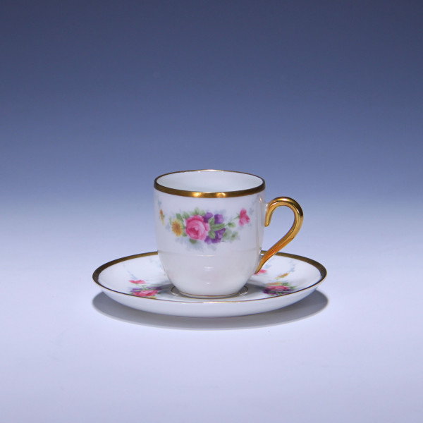 Rosenthal Mokkatasse SELB - BAVARIA mit Blumendekor
