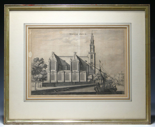 Amsterdam Westerkerk Wester Kerck - Kupferstich bei Olfert Dapper 1663