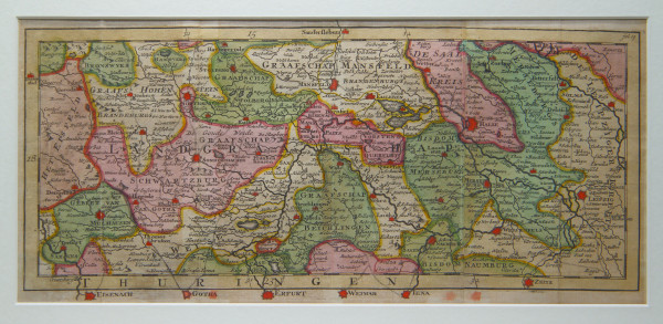 Kupferstichkarte LANDGRAAFSCHAP THURINGEN - Niederlande 18. Jh.