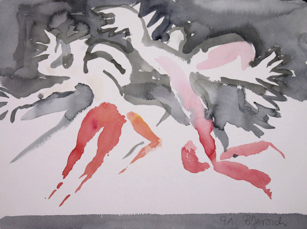 Jerosch-Dürfeldt, Brigitte (1938-2017) Aquarell "Rock`n Roll I" 1991