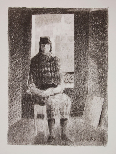 Facen, Willi (1930-2022) im Stein signierte Lithografie HARLEQUIN #1