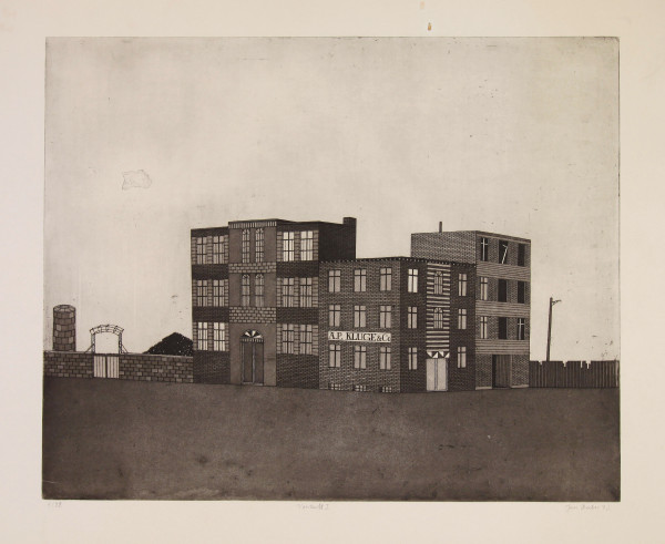 Huber, Jan (1938-2021) signierte Aquatinta-Radierung VORSTADT I - 1972