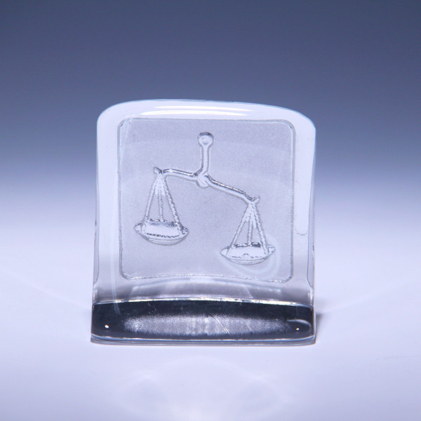 Paperweight Briefbeschwerer AB NYBRO Glasbruk Sweden Design Paul Isling Zodiac Libra WAAGE