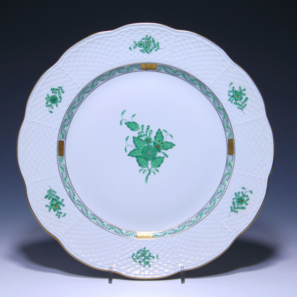 Herend Porzellan Runde Platte APPONYI grün 527/AV - I. Wahl Ø 28,7 cm